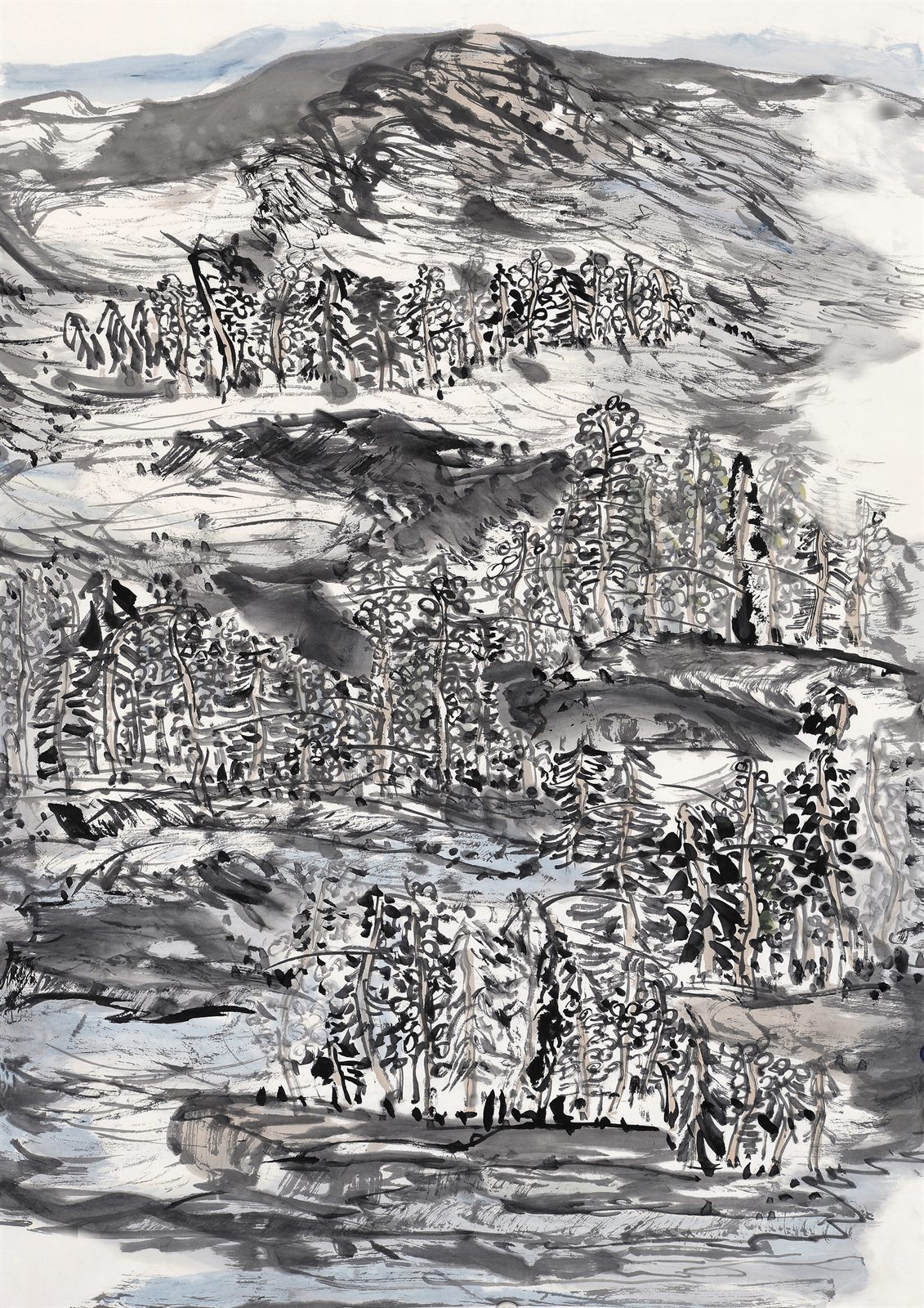 Ten Thousand Ravines — ink landscape by Ewen Wang