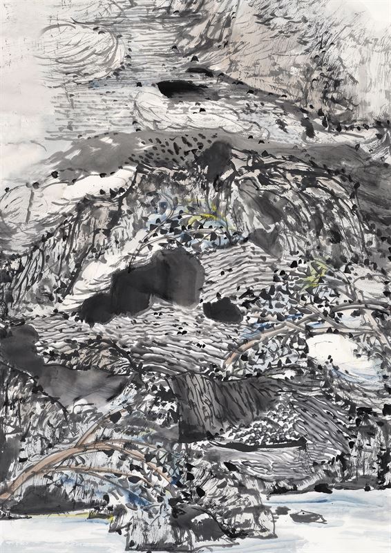 A Thousand Rocks, Ten Thousand Turns — ink landscape by Ewen Wang